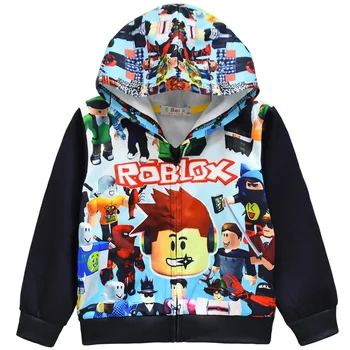 2024 Roblox Мультяшная игра Детская куртка Кардиган на молнии с капюшоном Куртка Детская одежда Крошечные хлопковые дети Зима 2024