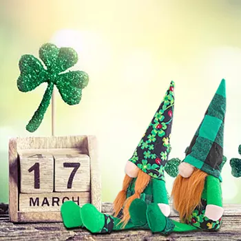 2ШТ Кукла в Зеленой шляпе на День Святого Патрика, Безликие Украшения для Ирландского фестиваля пожилых людей