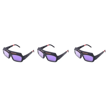 3 шт. Сварочная маска с автоматическим затемнением на солнечных батареях, шлем, защитные очки, очки сварщика, дуговые противоударные линзы для защиты глаз