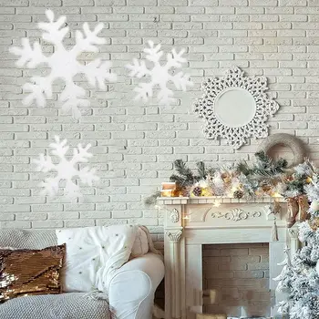 6 шт. креативных подвесных белых подвесок для рождественской елки из искусственной пены, декоративные украшения из больших рождественских снежинок для дома