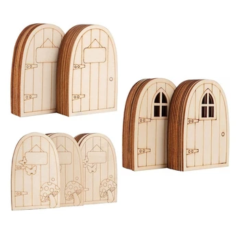 60 штук Неокрашенной деревянной Сказочной Двери Пустой Сад Для рождественских поделок своими руками