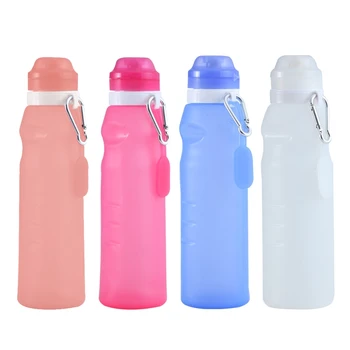 600 мл Свернутая спортивная бутылка для воды на открытом воздухе, складная бутылка для воды, складная бутылка для воды, пищевой силикон, прямая поставка, не содержащий BPA