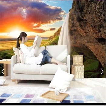 beibehang Индивидуальные 3D обои 3d тв обои для стен фрески настройка телевизора горный ручей водопад 3D гостиная фотообои