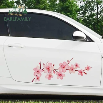 EARLFAMILY 43 см x 21,2 см для Автомобильных Наклеек Cherry Blossom Camper Graffiti Креативные Наклейки с защитой от царапин Мультяшные Автомобильные Аксессуары