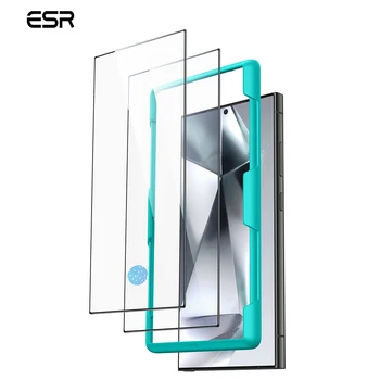 ESR 2 Упаковки для S24 Ultra 3D Изогнутая HD Прозрачная Закаленная Пленка для S24 ultra 6,8-Дюймовый Протектор Экрана 9H с Комплектом Автоматического Выравнивания