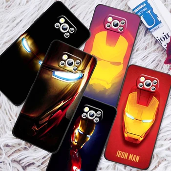 Marvel Мстители Супер Железный Человек Чехол Для Телефона Xiaomi Mi Poco X4 X3 NFC F4 F3 GT M4 M3 M2 X2 F2 Pro C3 5G Civi Fundas Черный