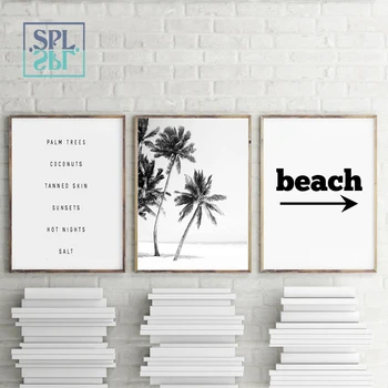 SPLSPL Черно-белые пальмы, холст, художественная печать, настенная картина для гостиной, домашнего декора, украшения для спальни, без рамки