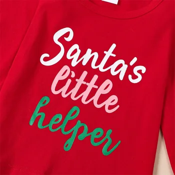 ZJLJAYCHOU Для новорожденных, Рождественский комплект из 2 предметов, толстовки с длинными рукавами и буквенным принтом, милые штаны Санта-Снеговика, комплект одежды