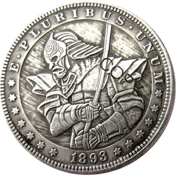 Американские копировальные монеты Hobo 1893 Morgan Dollar с Серебряным покрытием HB (57)