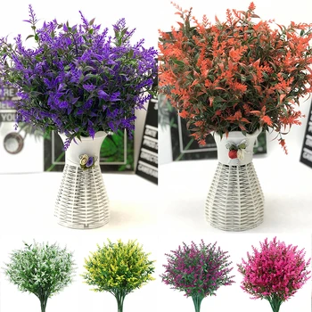 Букет искусственных цветов лаванды из пенополиуретана, искусственные цветы для вазы, декор для дома, венок своими руками, свадебные украшения 2022 г.
