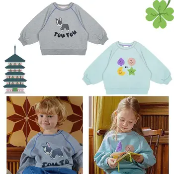 Дженни и Дэйв / Jenny & Dave 2023, Осенний новый детский повседневный топ, пуловер для маленьких и средних мальчиков и девочек с мультяшным принтом, свитер для детей