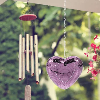 Диско-шар в форме сердца, светоотражающие подвесные ретро-светильники, стол на День Святого Валентина, домашний бар в гостиной, Ktv, розовый