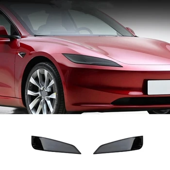 Для Tesla Model 3 Highland 2024 Защитная Пленка Для Фар TPU Головной Свет Крышка Лампы Наклейка Отделка Деталей Автомобиля Дымчато-Черный