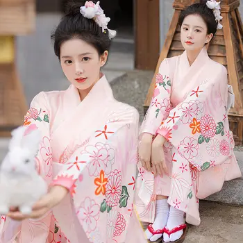 Женское кимоно God Girl, свежее розовое нежное улучшенное японское фото, японские материалы для фотосъемки, одежда для зала