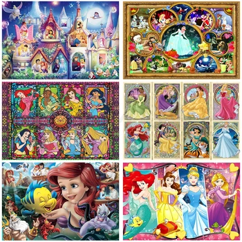Замок Диснея Disney Princess 5D Алмазная Мозаика Disney Magic with Art Princess Полный Набор для Вышивания Крестом с Дрелью для Взрослых