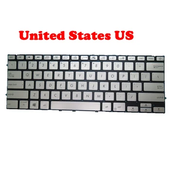 Клавиатура для ноутбука US English для ASUS ZenBook 14 UX431F UX431FL UX431FA UX431FAC UX431FN UX431DA NSK-WRKBN 9Z.NFKBN.E01 серебристый