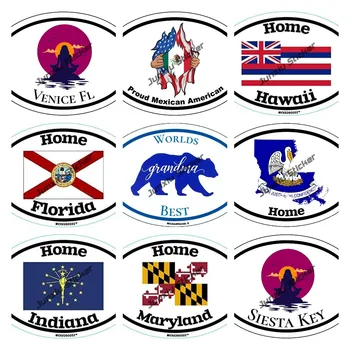 Креативные Наклейки Florida Home Louisiana Home Флаг Теннесси Home Виниловая Наклейка Siesta Key Sunset Decasl Автомобильные Аксессуары
