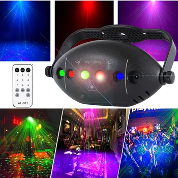 Лазерный проектор для вечеринки DJ Disco Сценический эффект Света Перезаряжаемый Красный Зеленый Синий Стробоскоп Для вечеринки, клуба, домашнего фестиваля