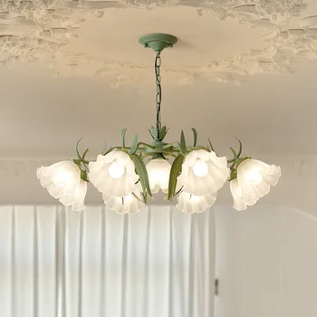 Люстра для сельской гостиной во французском стиле, креативный интернет-колокольчик, цветок орхидеи, цветочный фонарь, американский стиль