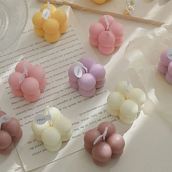 Маленькие Ароматизированные Восковые свечи в форме мини-кубика в форме пузыря для украшения домашнего свадебного фестиваля и вечеринки в спальне