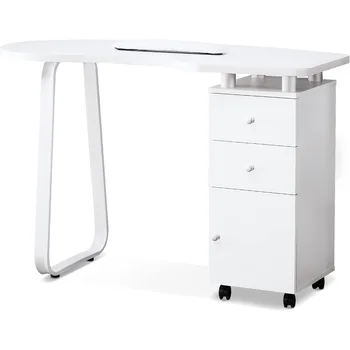 Маникюрный стол BarberPub для ногтей Spa-салон красоты Station Professional Nail Desk 0422 (белый)