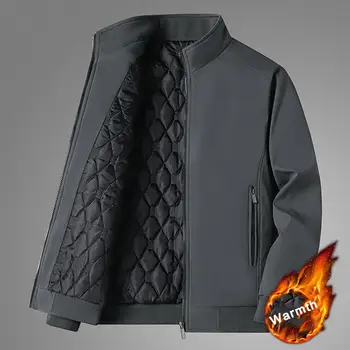 Модная мужская куртка-пальто, утепленная мужская куртка С длинным рукавом, однотонная Непромокаемая куртка-пальто, сохраняющая тепло
