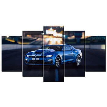 Модульные Картины Настенное Искусство HD Принты 5 шт. Суперкар Chevrolet Camaro Холст Картина Домашний Прикроватный Декор Современное Произведение Искусства Плакат