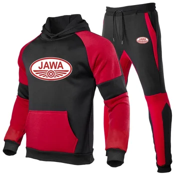 Мотоцикл JAWA 2023, мужская весенне-осенняя одежда, спортивные костюмы, пуловер для бега, спортивный костюм, повседневная толстовка, спортивная одежда + брюки, комплект из 2 предметов