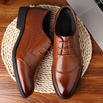 Мужская деловая кожаная обувь на лето