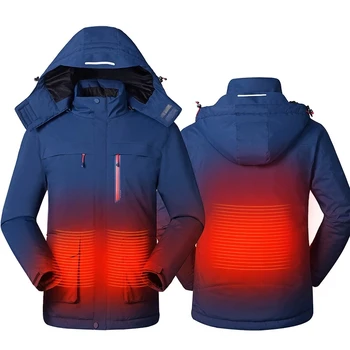Мужская зимняя Интеллектуальная куртка с подогревом, зарядка через USB, мужское пальто с подогревом, Флисовая Женская Ветрозащитная одежда для скалолазания на открытом воздухе