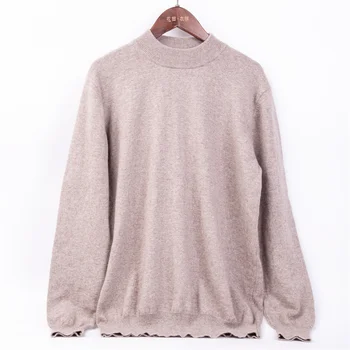 Мужской кашемировый свитер из 100% чистого пашмина, повседневный пуловер с круглым вырезом, зимние мягкие теплые свитера, большие размеры XXXL