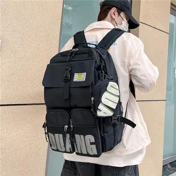 Мужской рюкзак Корейской моды большой емкости, водонепроницаемый рюкзак для путешествий на открытом воздухе, повседневный спортивный школьный рюкзак для студентов колледжа