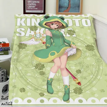 Мягкое бархатное плюшевое одеяло с принтом японского аниме КИНОМОТО САКУРА, покрывало для косплея, покрывало для веера, покрывало для дивана