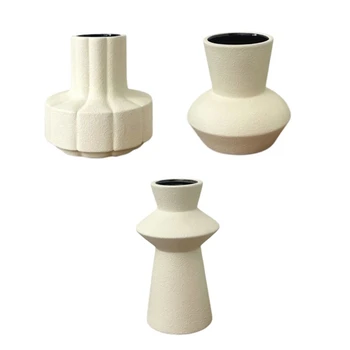 Набор из 3 керамических ваз для декора, Нейтральные вазы для домашнего декора, вазы для гостиной, Деревенские вазы