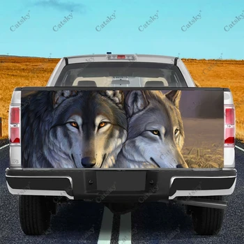 Наклейки с изображением животных-волков, модификация заднего хвоста грузовика, покраска, подходящая для боли в грузовике, аксессуары для упаковки, наклейки