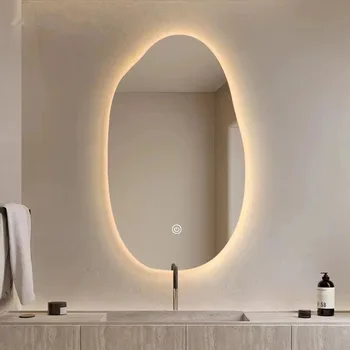 Напольные Декоративные зеркала, зеркало для макияжа в ванной, Нерегулярный свет, Эстетичные настенные украшения для дома в скандинавском стиле Espejo