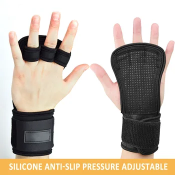 перчатки для тяжелой атлетики 1 шт. с обертками для запястий, для защиты ладоней, для тренировок по тяжелой атлетике, безопасные, прочные, противоскользящие