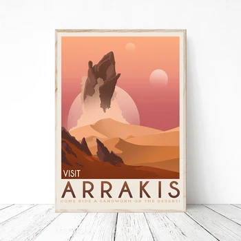 Плакат Arrakis Dune, ретро-путешествия, холст, настенное искусство, научная классика, художественная литература, Идея подарка для гостиной