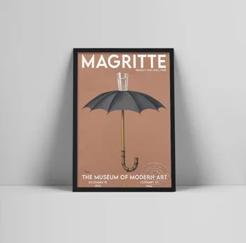 Плакат Художественной выставки Рене Магритта Праздник Гегеля 1958 Печать Плаката с Зонтиком Винтажный Абстрактный Плакат Для печати Качественного Искусства
