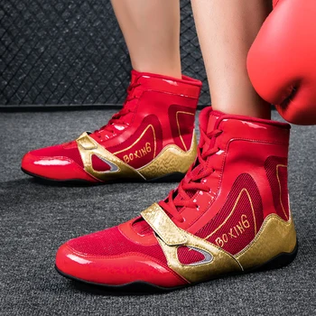 Профессиональная боксерская обувь, боевая обувь для мужчин и женщин, специальная спортивная обувь для соревнований, дышащие нескользящие кроссовки