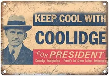 Ретро Металлическая Жестяная Вывеска Забавная Тема Кампании Calvin Coolidge Спальня Кухня Бар Офис Столовая Вывеска Для Дома Пещера Гараж