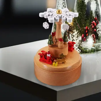 Рождественские деревянные музыкальные шкатулки Креативная рождественская тематическая мелодия 