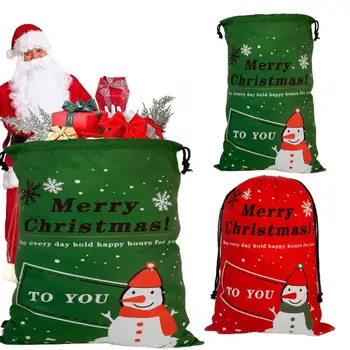 Рождественский подарочный пакет на шнурке 70x50 см, Веселый Рождественский Снеговик, праздничный пакет для конфет, подарочный пакет для упаковки продуктов