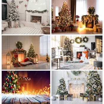 Рождественский тематический фон для фотосъемки, снеговик, рождественская елка, детские портретные фоны для реквизита фотостудии 211114 NNBB-05
