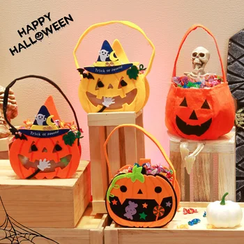 Ручной Нетканый Мешок Для Конфет Halloween Party Bat 3D Pumpkin Bag Детская Подарочная Упаковка Для Сладостей С Днем Хэллоуина
