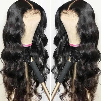 Сапфировые парики из натуральных волос с объемной волной 13x4, натуральные черные перуанские парики из человеческих волос с застежкой 4X4, женские парики из человеческих волос Remy