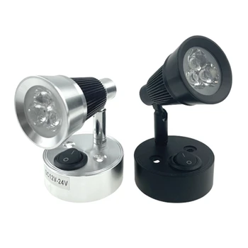 Светодиодная лампа для чтения 12 В, лампа для чтения RVS с поворотным прожектором 12 В, прожектор для кемперов, лодок, кровати для грузовика с прицепом