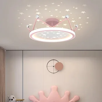 Современные минималистичные потолочные светильники в виде короны для детской спальни, украшения комнаты для девочек, светодиодные потолочные светильники 2023 Новый тренд