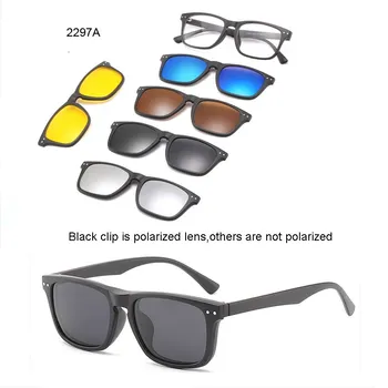 Солнцезащитные очки на магнитах 5 линеек, зеркальные солнцезащитные очки, мужские поляризованные очки по индивидуальному рецепту