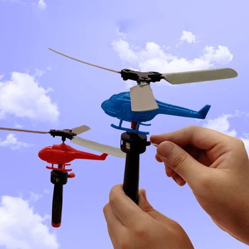 Тянущийся вертолет, летящий на шнурке, Маленький самолет, игра на открытом воздухе, взлет с веревкой, Интерактивная игрушка, развивающие игрушки, детский подарок